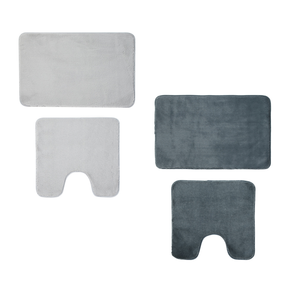 Набор ковриков для ванной комнаты тм VETTA Ленни, искусств.мех, полиэстер, 50x80см+50x50см, 2 цвета - #1