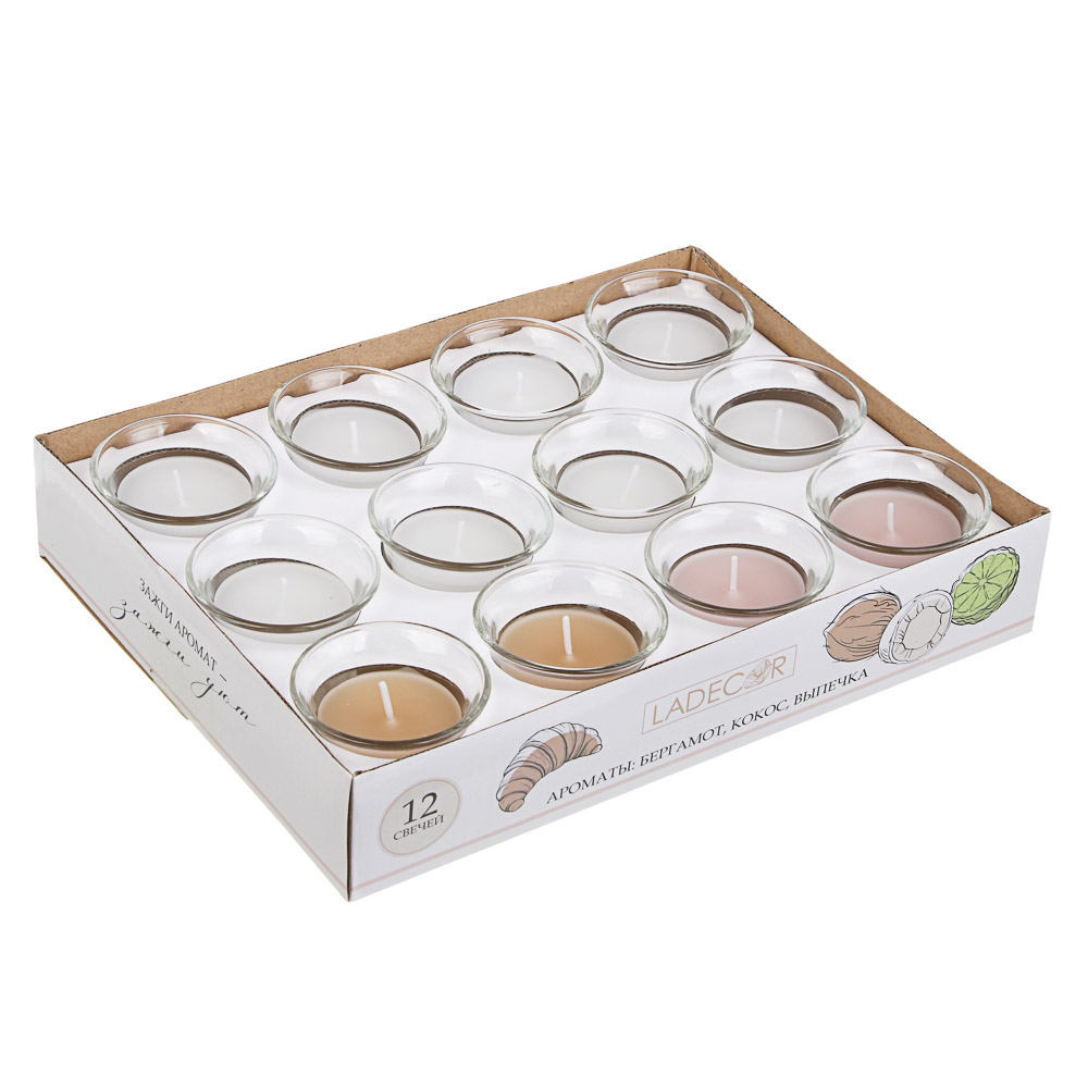 LADECOR Свеча в стеклянном подсвечнике, парафин, 6,2x4,5 см, 3 цвета - #5