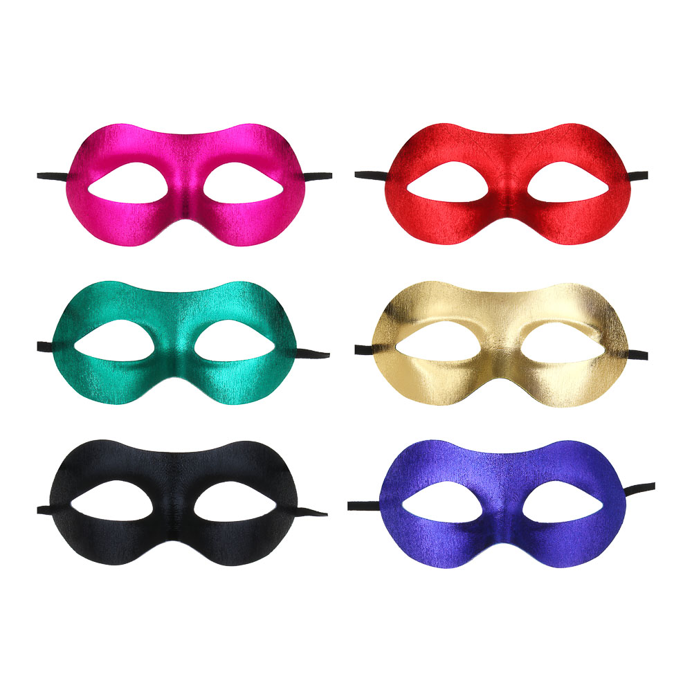 СНОУ БУМ Маска новогодняя блестящая, 19х8см, пластик, 6 цветов - #1