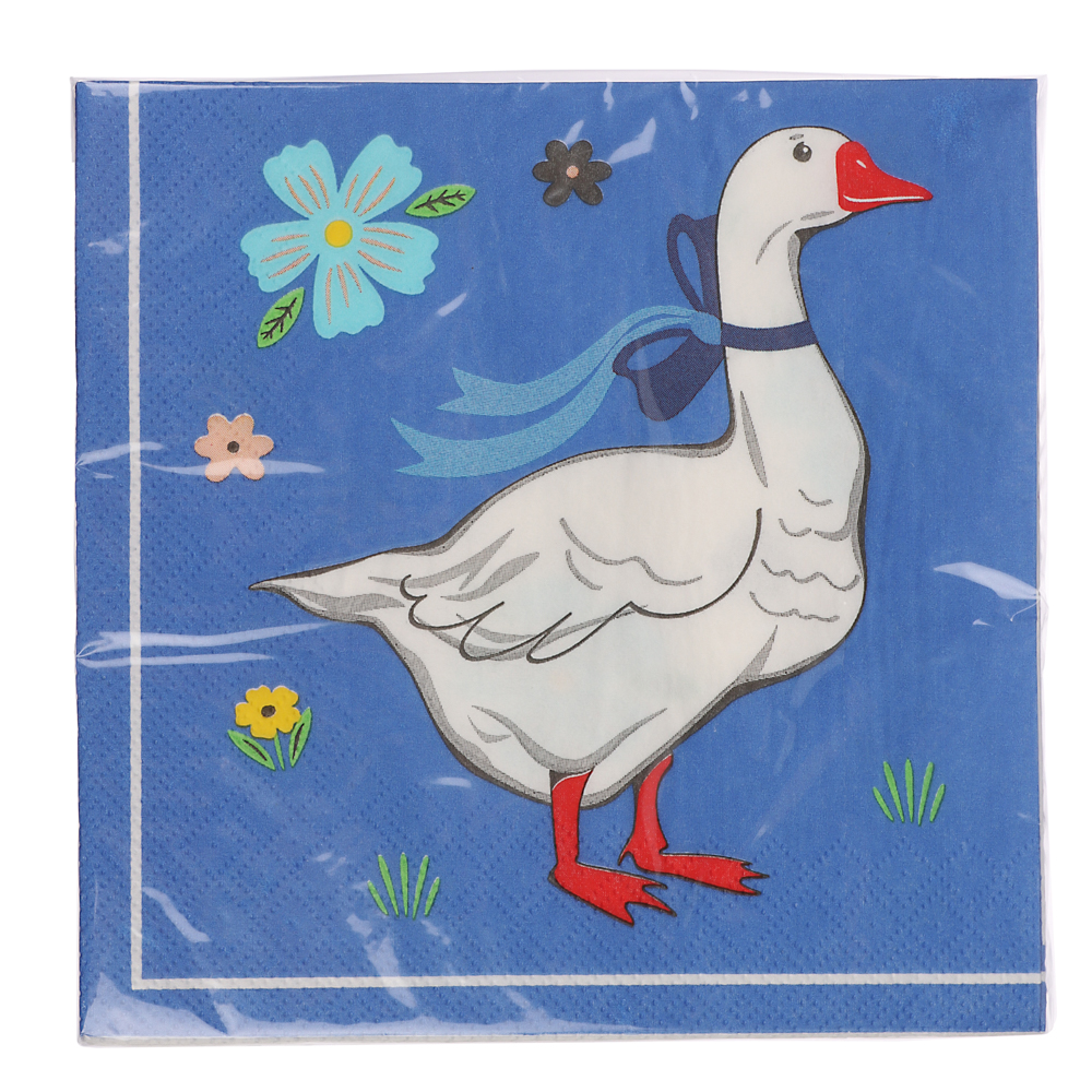Салфетки бумажные трехслойные Гуси-1, 33*33 см, 20 шт - #4