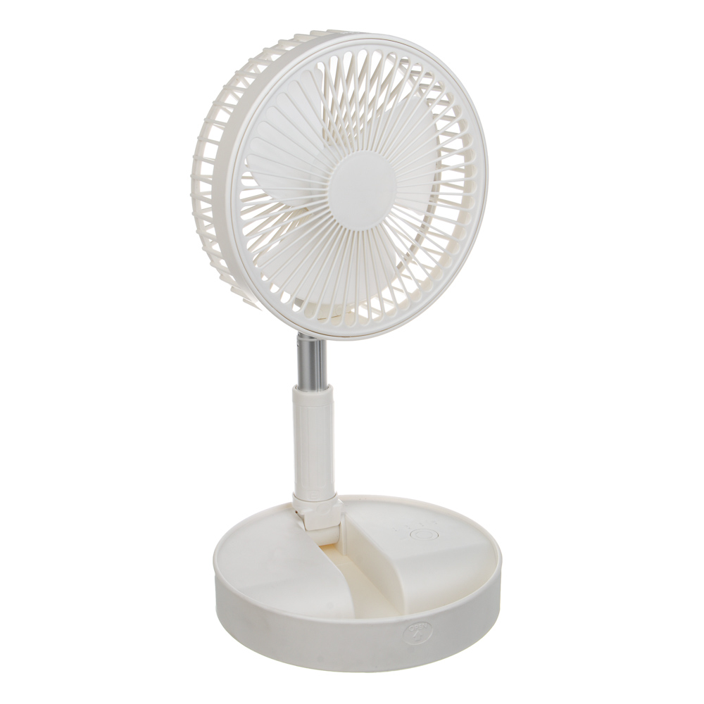 Вентилятор складной тм LEBEN 3Вт, 4 режима, диаметр 20см, 3.7в/2400мАч, USB-кабель, белый - #4