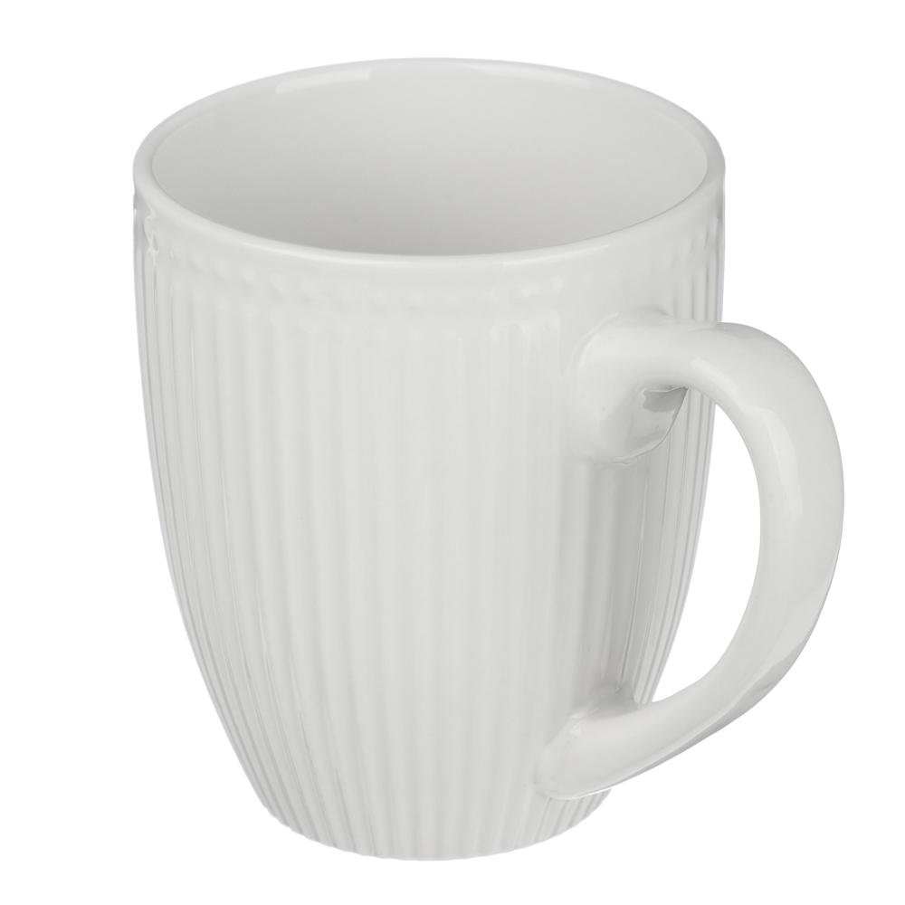 MILLIMI Набор кружек 4 шт, 380мл., белый рельеф, фарфор - #3