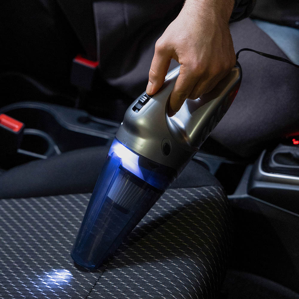 ЕРМАК Пылесос автомобильный 150Вт, 3 насадки, 3800Pa, серый - #8