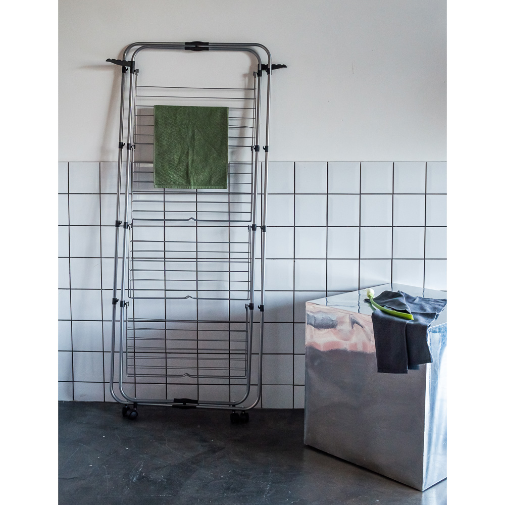 VETTA Сушилка для белья напольная, вертикал., 4 полки, на колесиках, окрашен. сталь, 70x61x175см - #8
