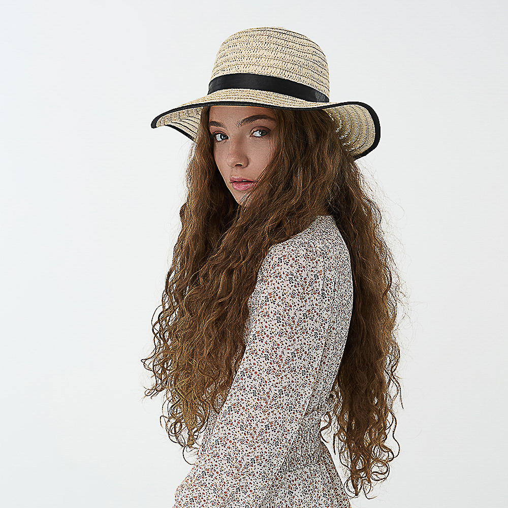 GALANTE Шляпка женская с контрастной окантовкой, р-р 56, 100% целлюлоза, 3 цвета - #11