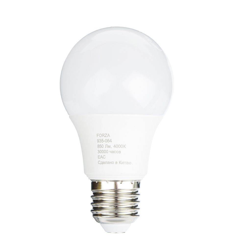 Лампа светодиодная FORZA A60, 10W, E27, 850lm, 4000К - #1