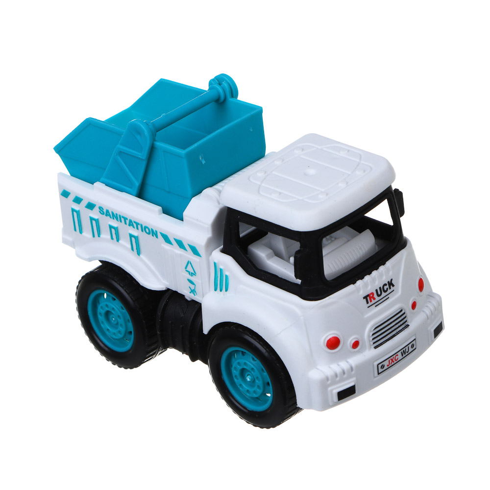 ИГРОЛЕНД Автовоз с машинкой, свет, инерция, 3хLR44, резина, ABS, 34х8,3х20 см, 6 диз - #9