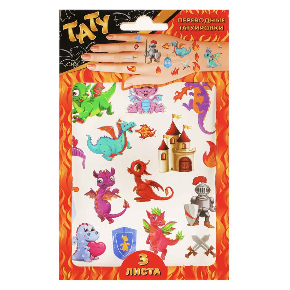 НД ПЛЭЙ Наклейки-татуировки, бумага, 11,8х19см, 2 листа, 4 дизайна - #18