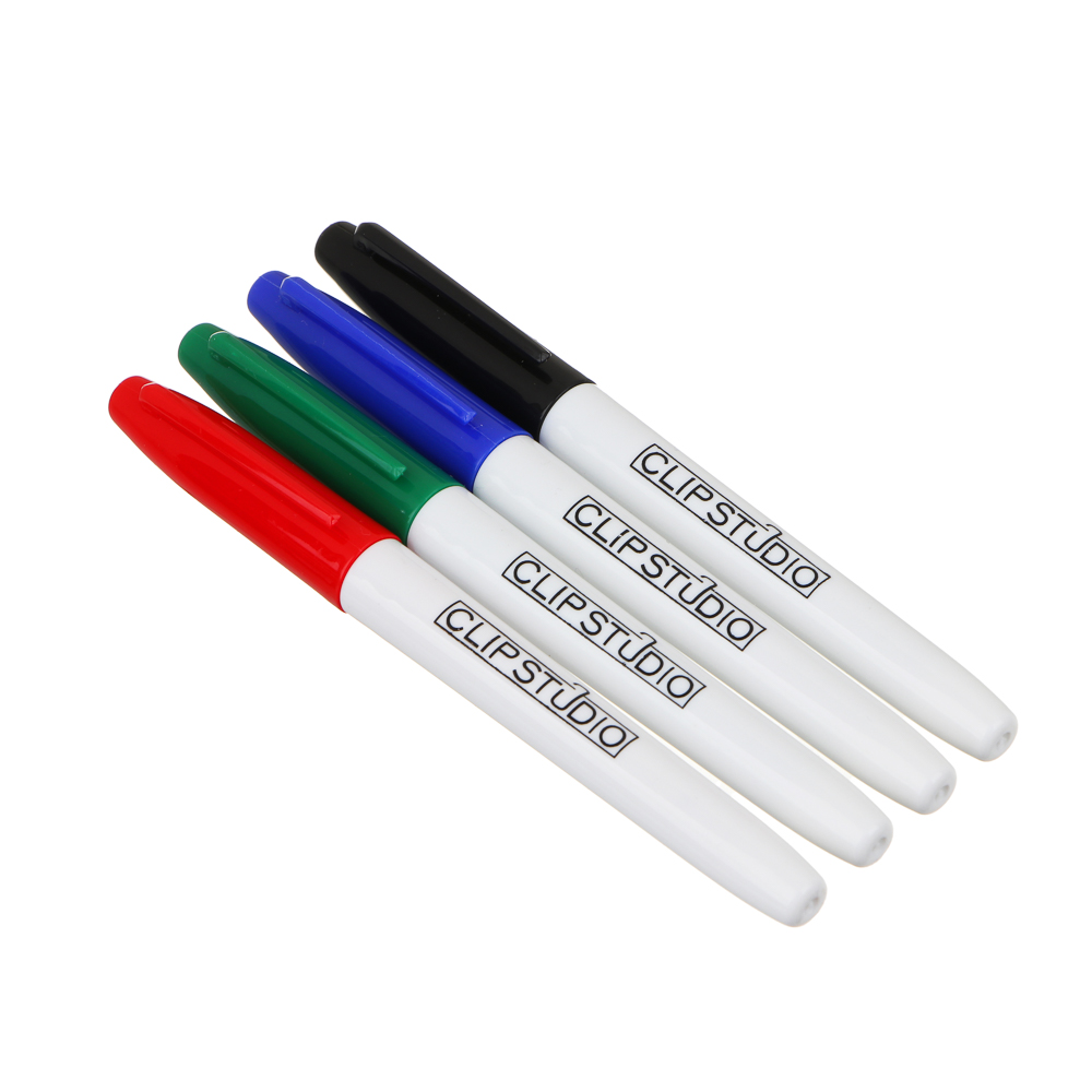 ClipStudio Набор маркеров для белых досок 4цв., пулевидный, 3мм, чехол с европодвесом - #1