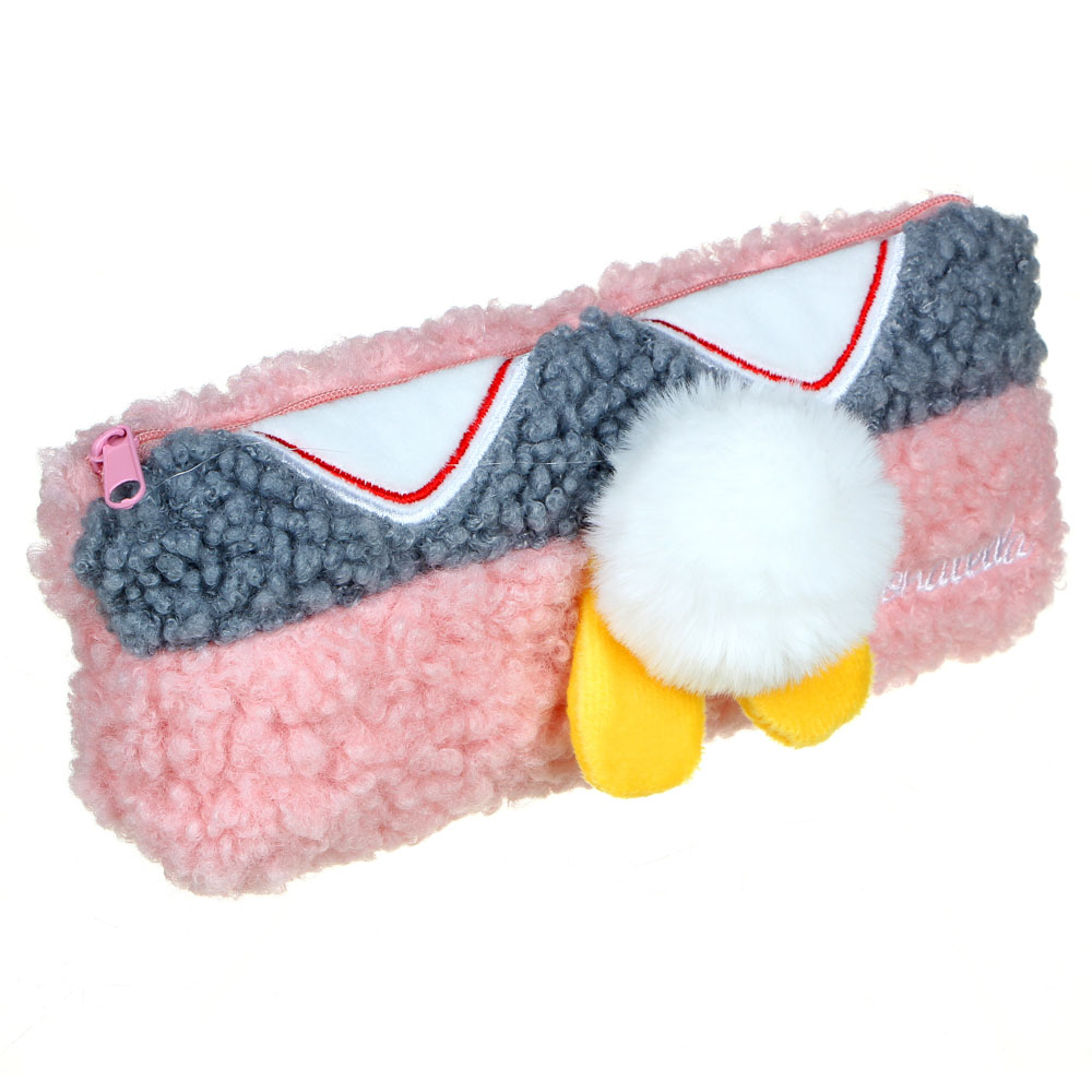 Пенал треугольный 20х8,5х3см, плюш, аппликация в форме цыпленка, 4 дизайна, ПВХ бокс - #2