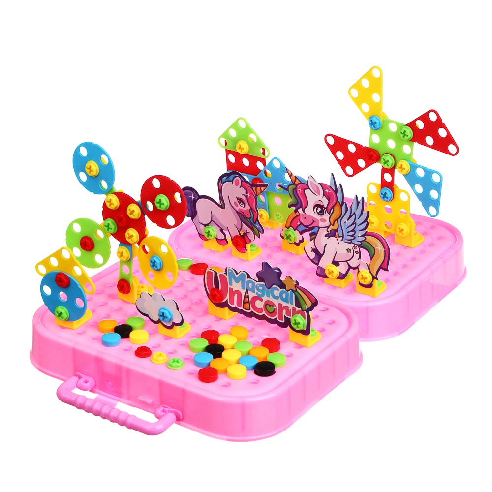 ИГРОЛЕНД Конструктор с шуруповёртом в чемоданчике "Шурупики", РР, ABS, 24,5х7,5х18,5см, 2 дизайна - #5