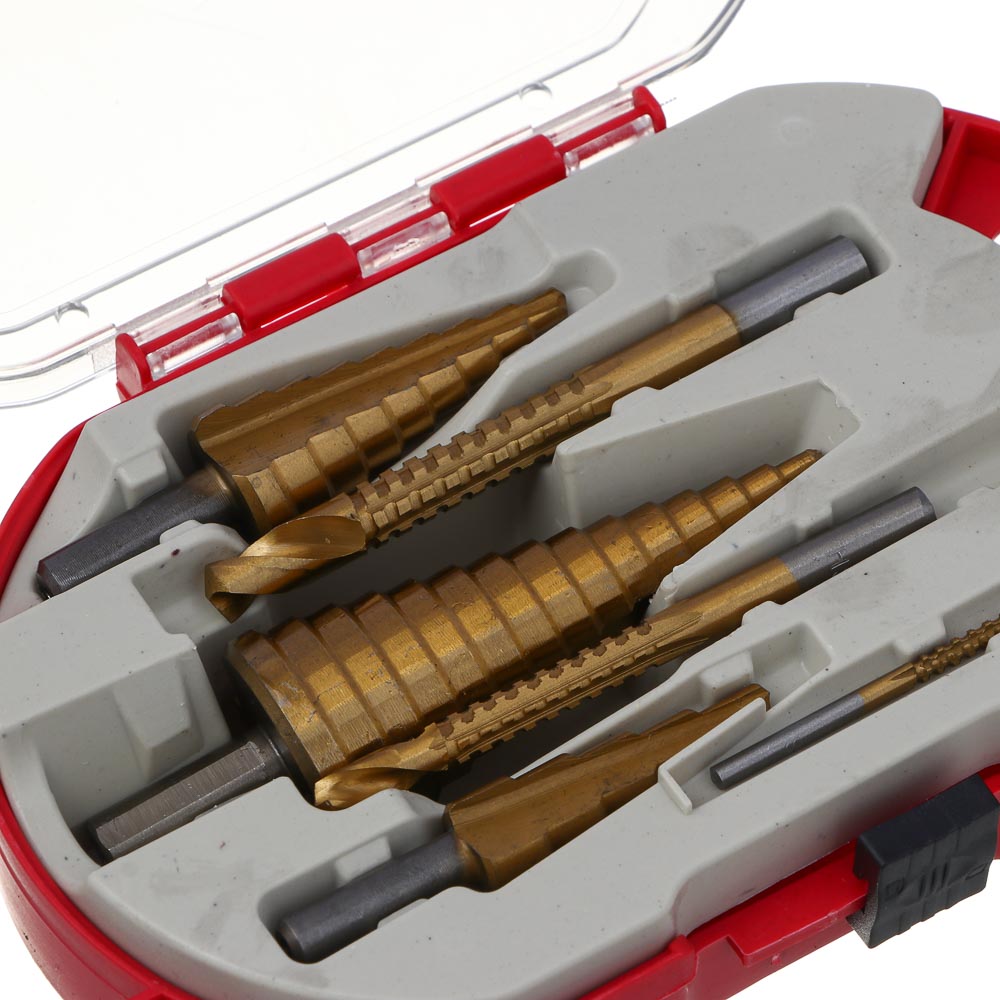 РОКОТ Сверла по металлу ступенчатые 3 шт + фрезерные 3 шт - #4