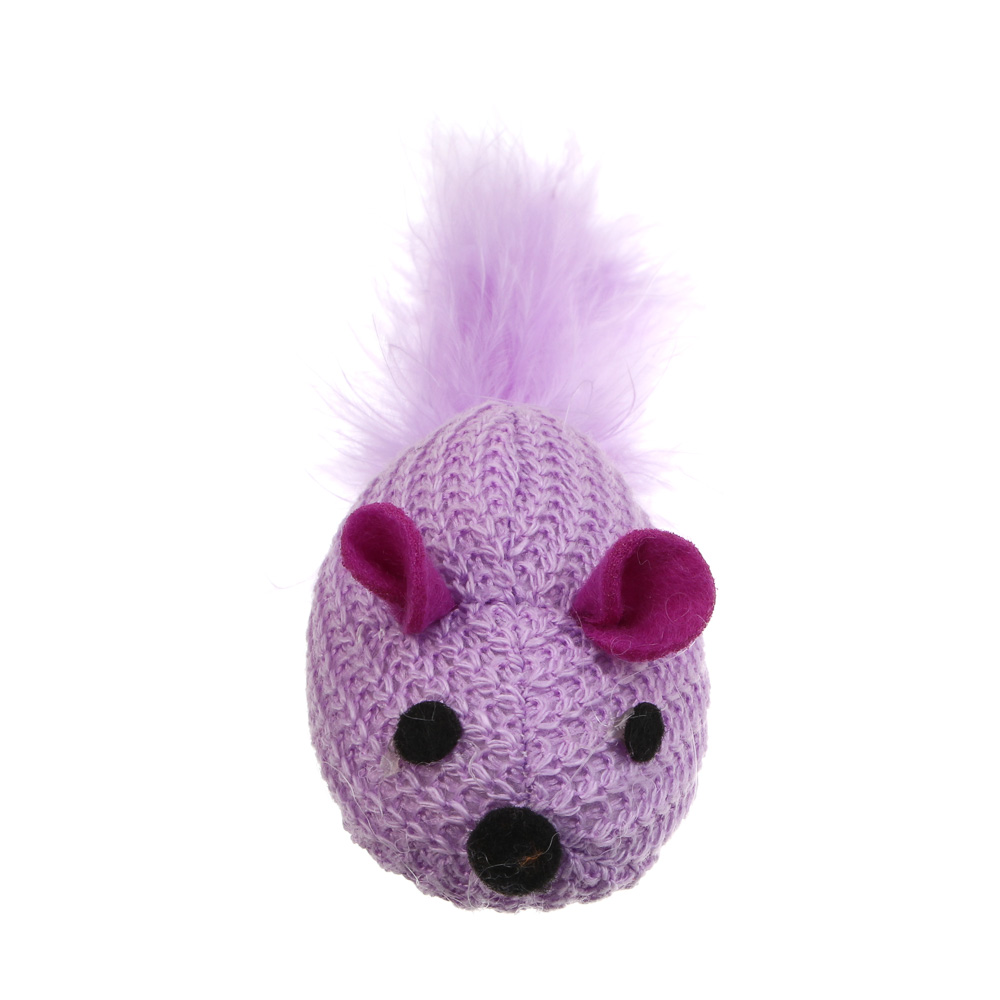 Набор игрушек для кошек, тм VETTA, мышки вязаные, п/э, перо, 14см, 2шт - #4