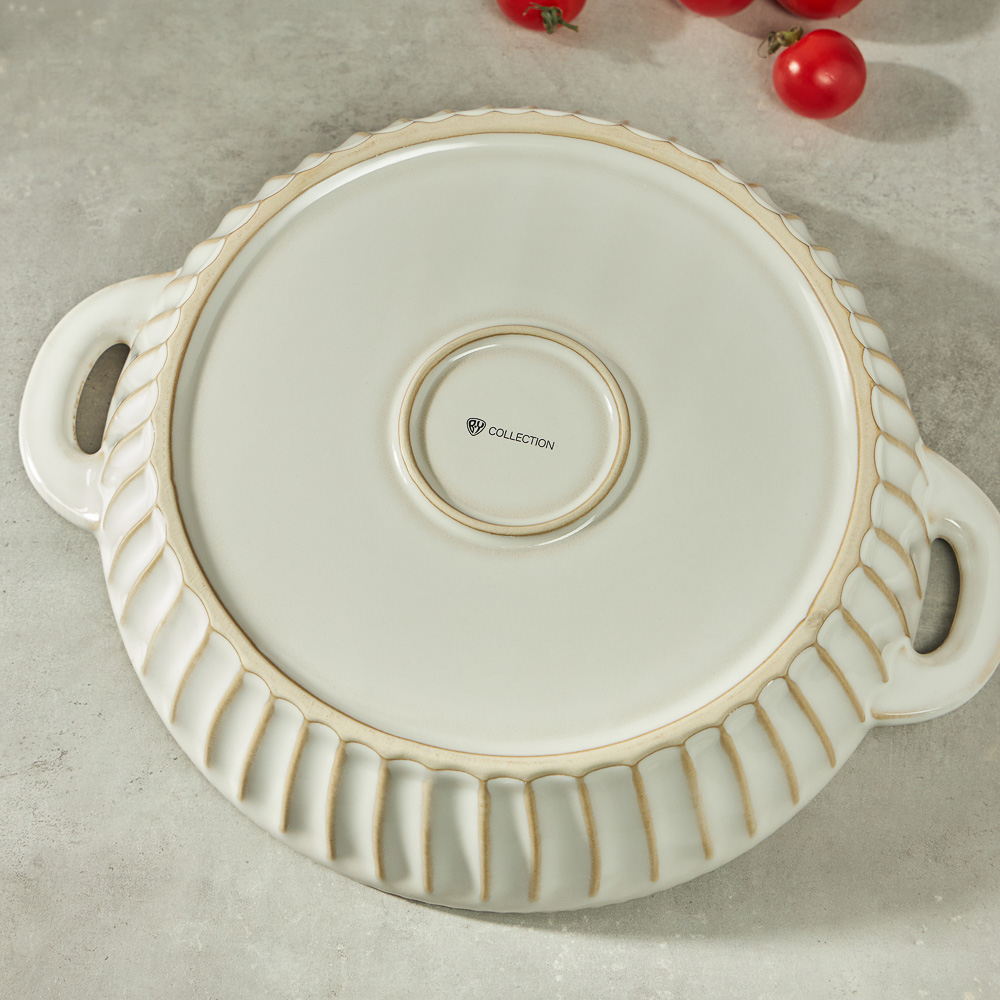 BY COLLECTION Форма для запекания и сервировки кругл.с ручками, керамика, 29,5х24х5,5см, бел. - #16