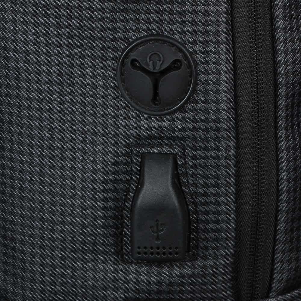 Рюкзак подростковый, 41x29x17см, 1 отд, 1 карм, сверхлегкий прочный ПЭ, USB, тёмно-серый - #6