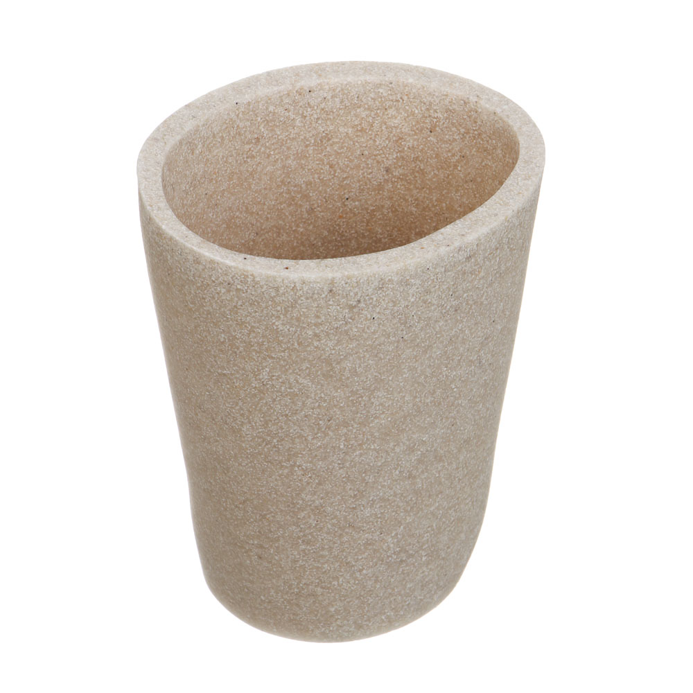Стакан для ванной комнаты тм VETTA Дюна, смола (полирезин), бежевый, 10x7x11,5см - #4