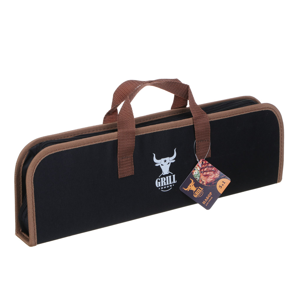 Набор для гриля 5 в 1 тм GRILLBOOM, деревянная ручка, нерж. сталь 2CR13 - #11