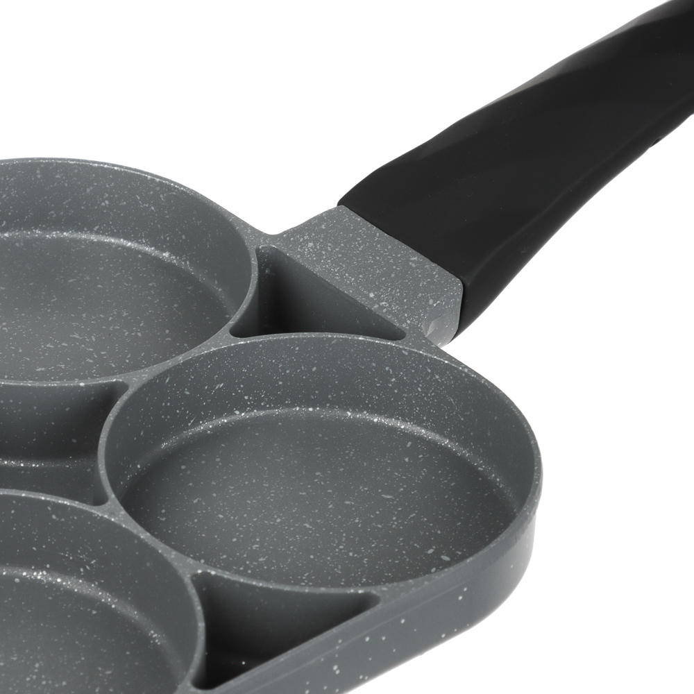 Сковорода литая тм SATOSHI 4 секции, 18см, антипригарное покрытие мрамор, индукция - #3