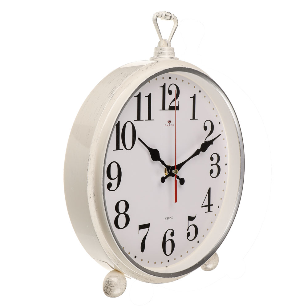 Часы настенно-настольные "Классика", корпус белый с серебром, 26х32 см - #1