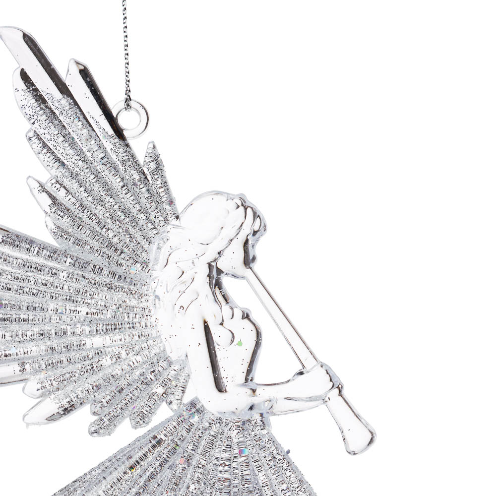 СНОУ БУМ Подвеска декоративная "Ангел", 17х11.5 см, акрил, глиттер - #3