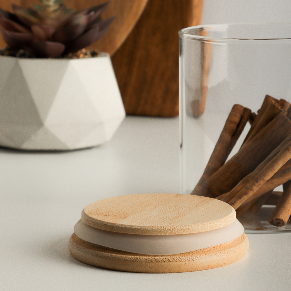 VETTA ЭКО Эллипс Банка для хранения 450мл, 10х8,5см, стекло, бамбук - #8