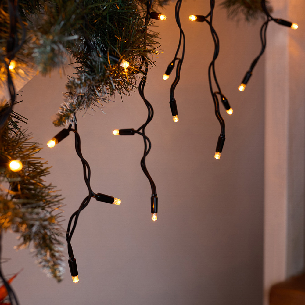 BY Эл.гирлянда бахрома уличная, 3x0.6х0.4м, 100LED, желтый,пост свеч,ПВХ черный,коннект,IP65,220В - #9