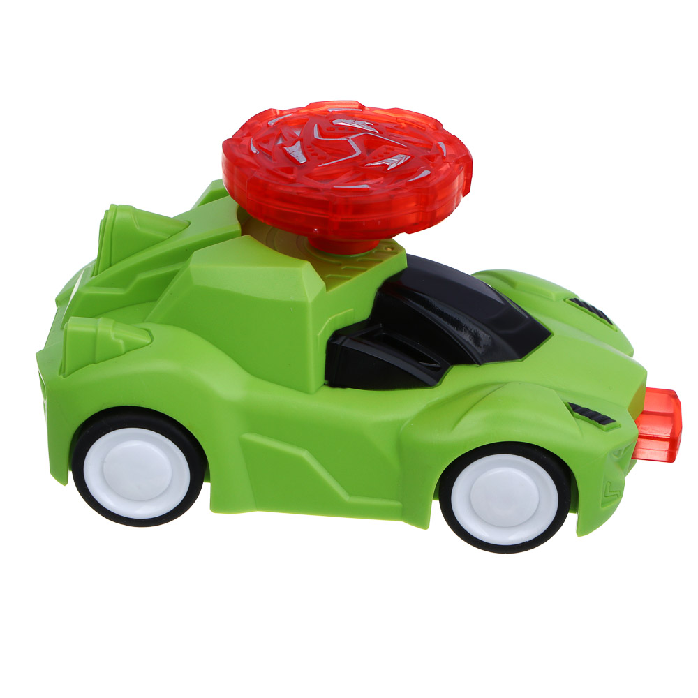 ИГРОЛЕНД Машинка "Дикий вихрь", летающ.диск, светящ.волчок, инерция, 3LR41,ABS,16х14,3х6 см, 4 диз. - #6