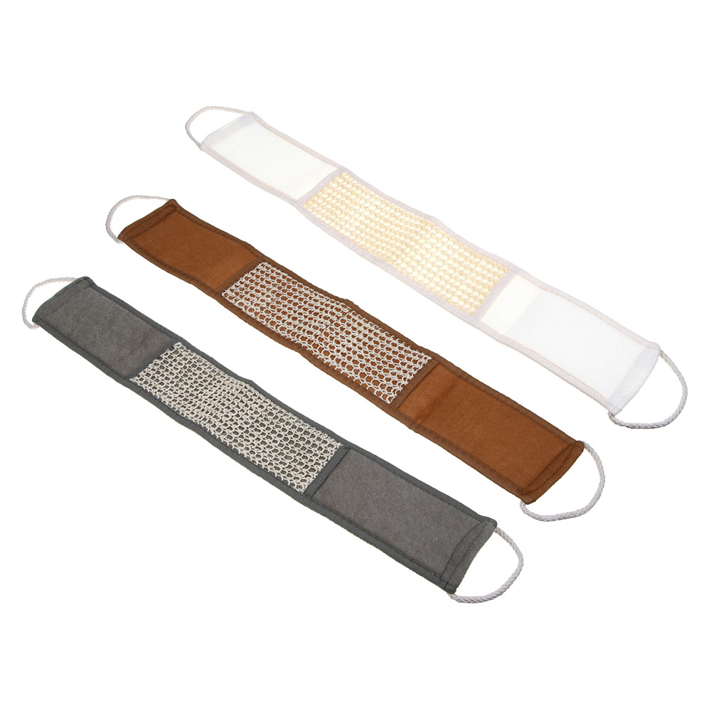 ЮL Мочалка лента банная с ручками с эффектом пилинга, сизаль, полиэстер, поролон, 68х10см, 3 цв. - #1