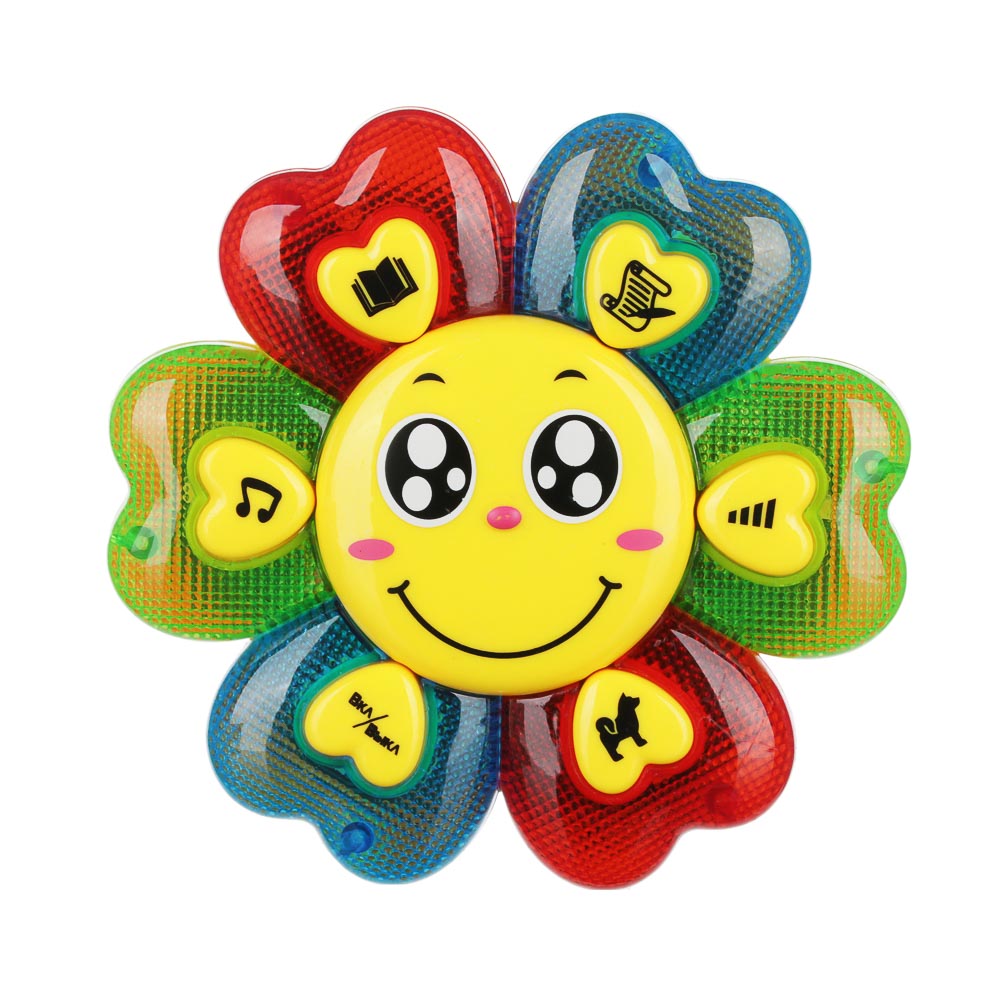 ИГРОЛЕНД Игрушка музыкальная "Цветик Семицветик", свет, звук, ABS, 3ААA, 12х12х2,4см - #2