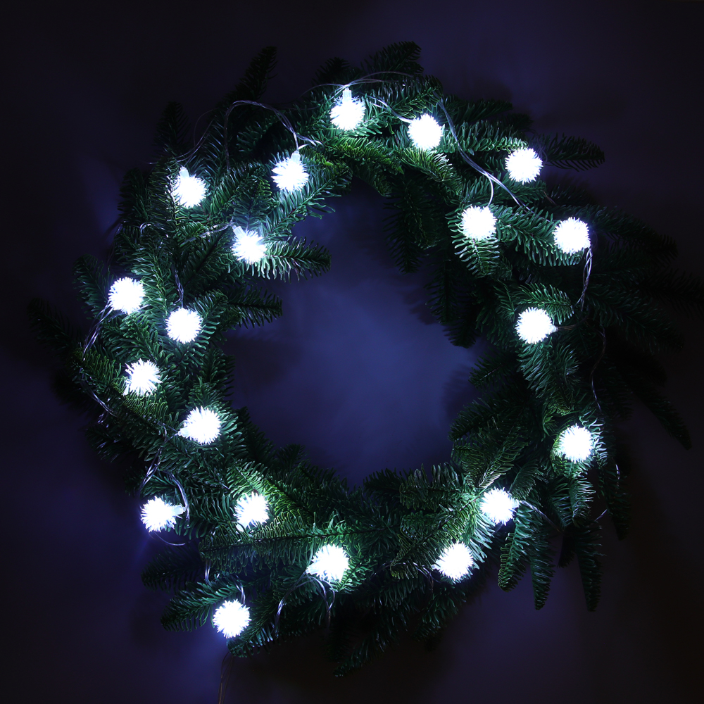СНОУ БУМ Гирлянда эл. вьюн 4м, 20LED, белый, пост. свечение, ПВХ прозрачный, 220В - #11