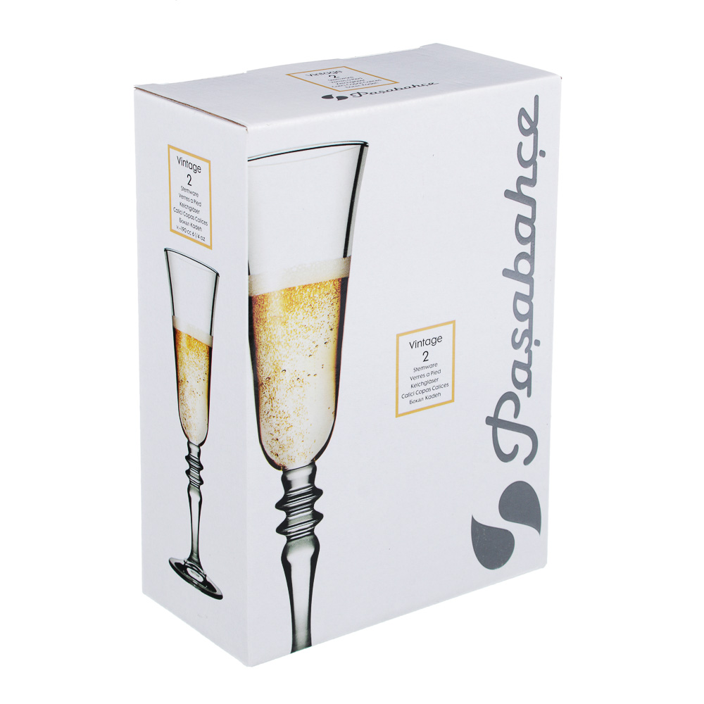 Набор бокалов для шампанского Pasabahce "Винтаж", 2 шт, 190 мл - #3