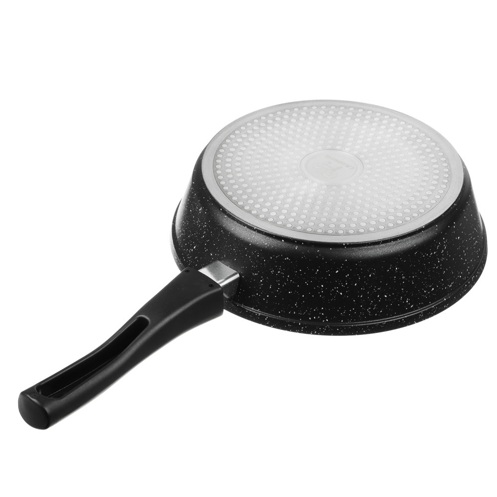 СЛАВЯНА Калина Сковорода литая глубокая d26см, антипригар.покрытие "мрамор", съемная ручка, индукция - #8