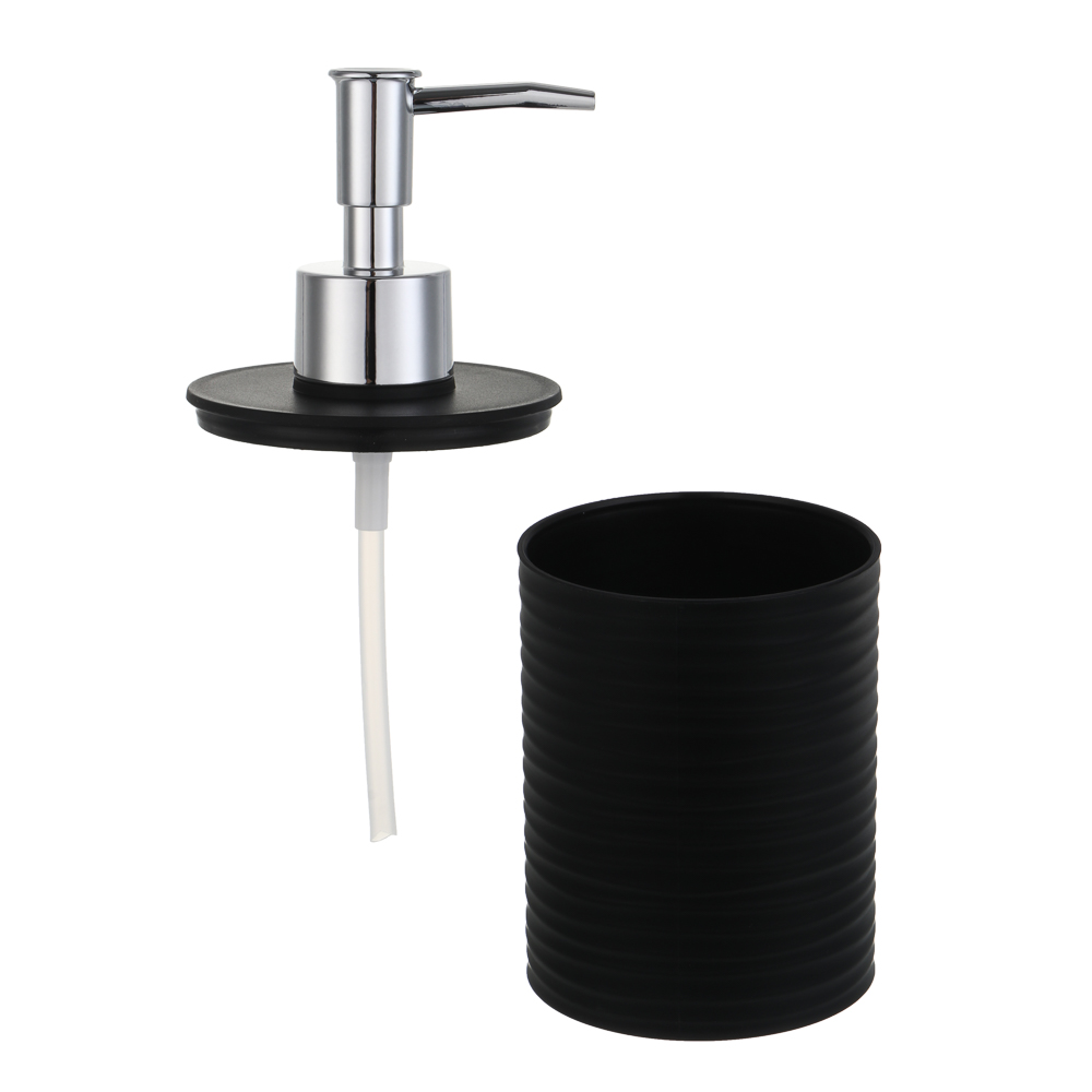 Диспенсер для жидкого мыла тм VETTA Тренто, 250мл, пластик, PP+ABS, черный, 7,5х7,5х16,5см - #4