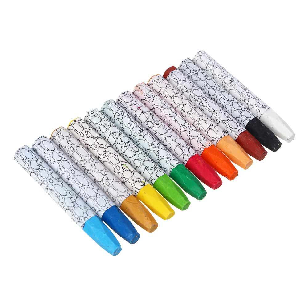 BY Русские Супергерои Восковые карандаши "Пастель масляная", 12 цветов, в карт. коробке - #3