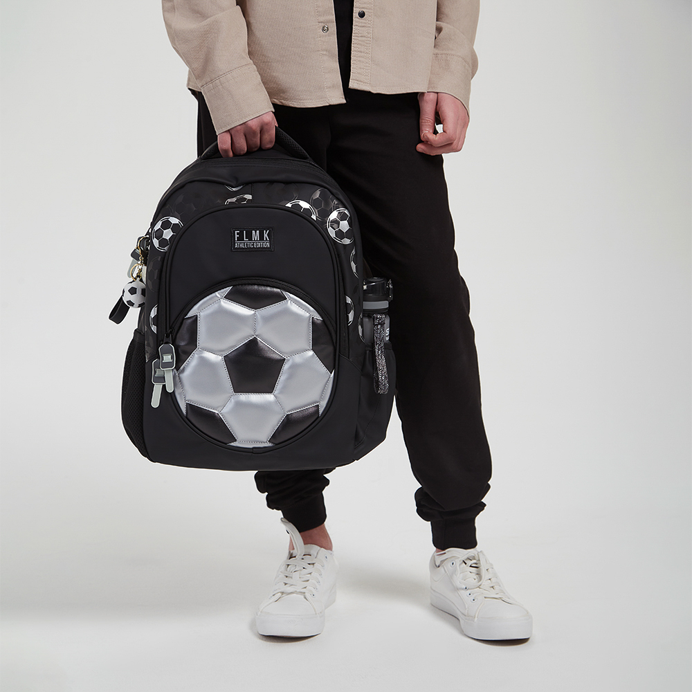 Серебряный Мяч Рюкзак подростковый 41х31х13см, 2 отд., 3 карм, ручка, прорезин.нейлон, отд.иск.кожей - #12