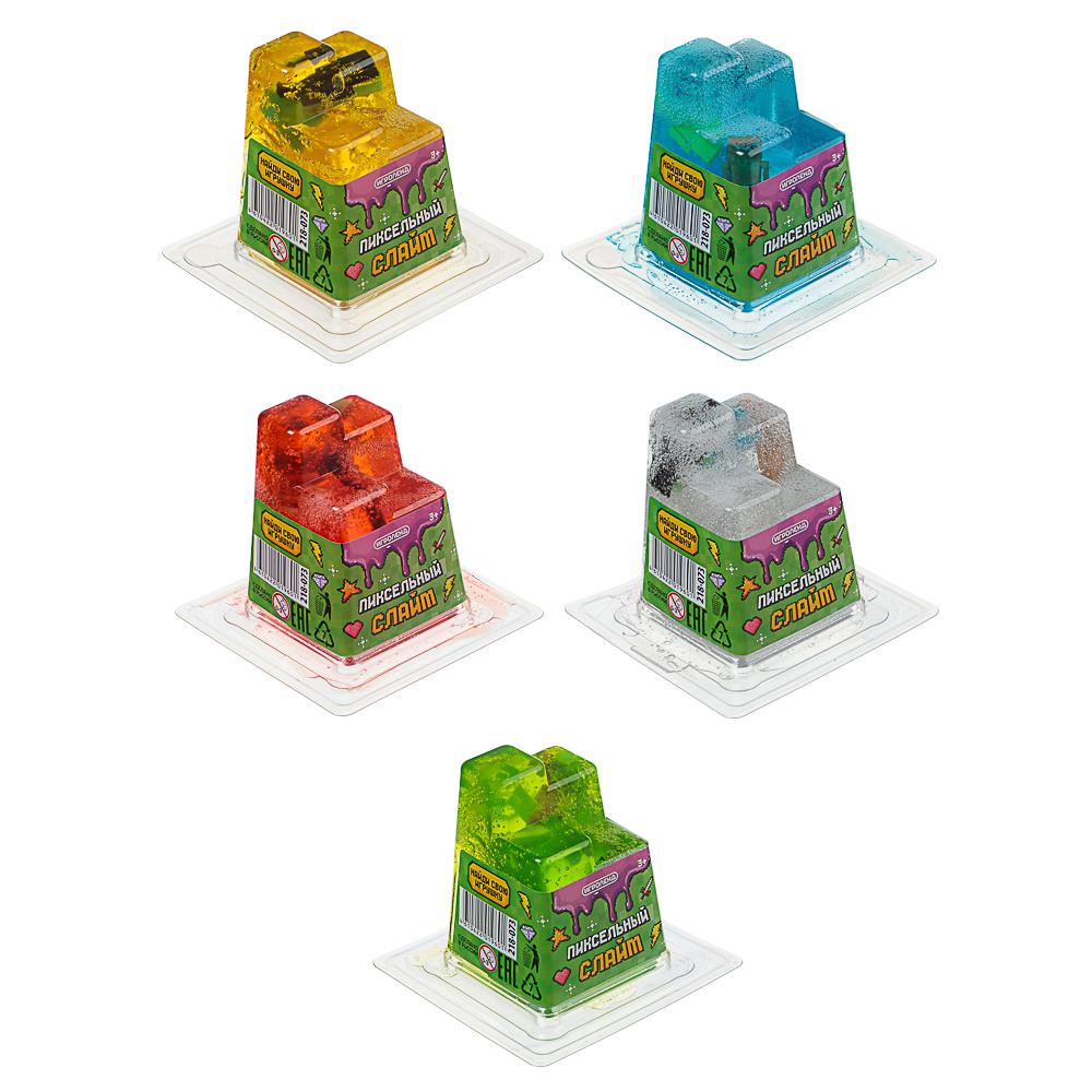 ИГРОЛЕНД Игрушка для детей из полимерных пластичных масс, "Пиксельный Слайм" 150 мл, с фиг., 4 диз. - #1