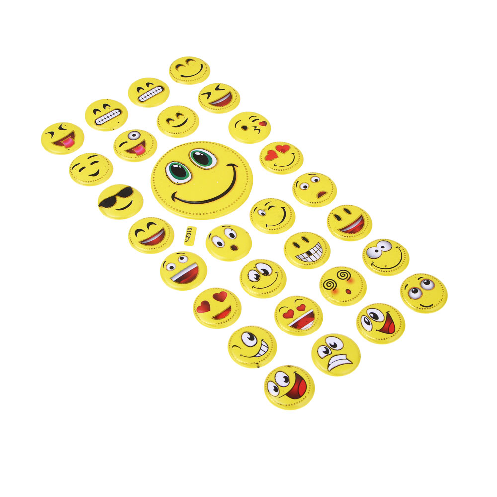 Набор наклеек "Смайл" 10х24см, объёмные, ПВХ, микс 16 дизайнов - #3