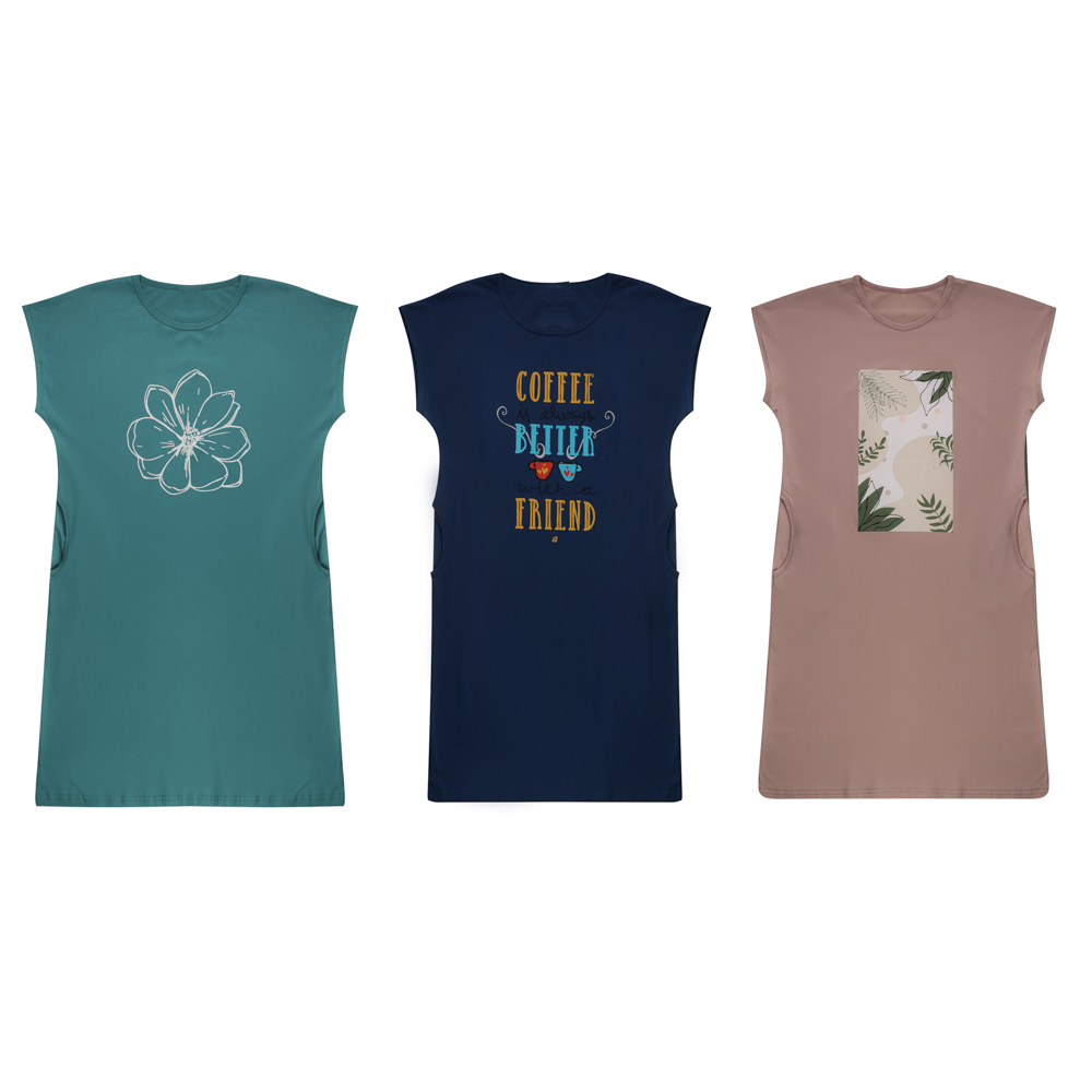 Туника женская с принтом, р. 48-54, 100% хлопок - #1