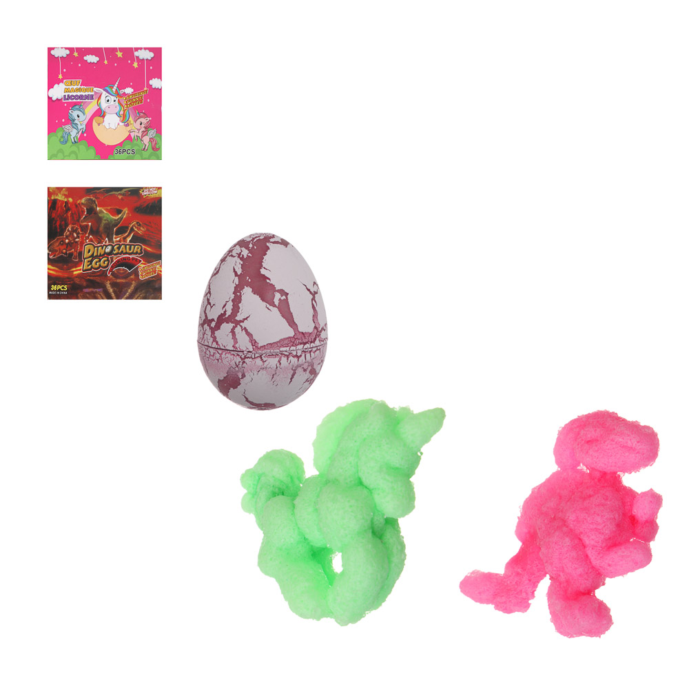 Игрушка Растущие животные в яйцах, 3х4см, PP, TPR, 12 дизайнов - #1