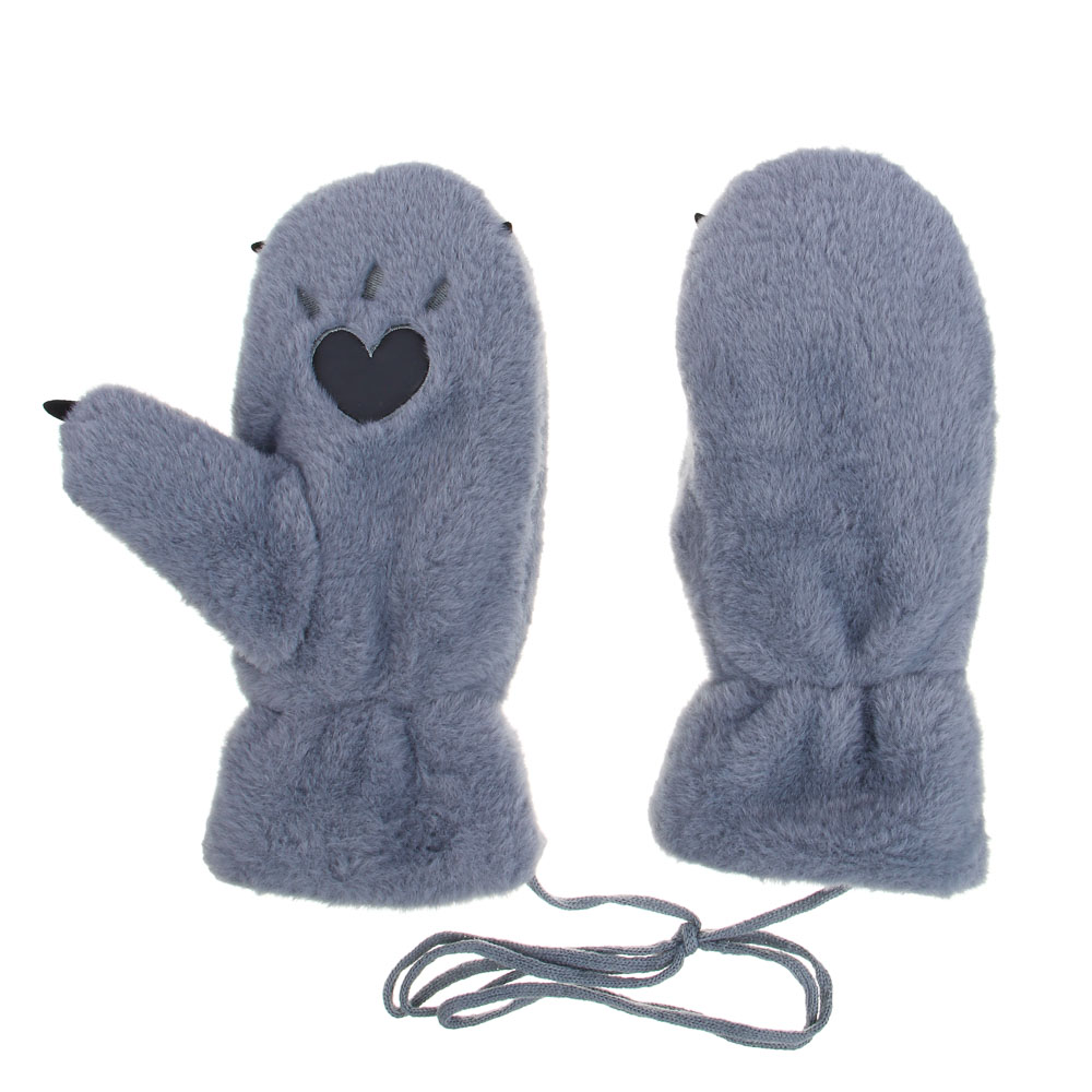 GALANTE Рукавицы женские из эко меха на веревке в виде лапок, р. 18-20, 2 цвета, СЗПВ24-35 - #4