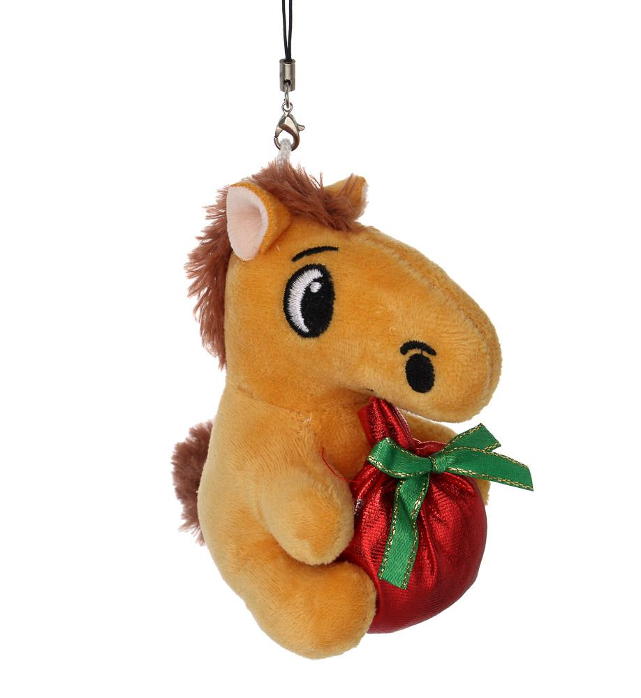 СНОУ БУМ Мягкий сувенир лошадка с мешочком на шнурке 8,5 см, полиэстер - #2