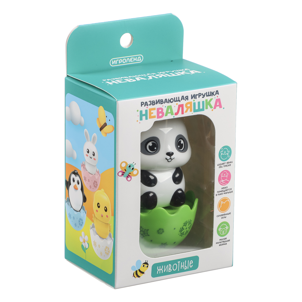 ИГРОЛЕНД Развивающая игрушка Неваляшка "Животные", ABS, 8х6х11см - #4