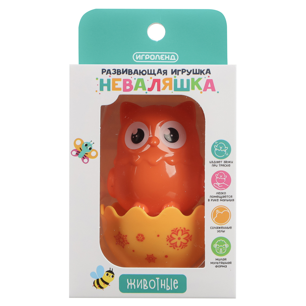 ИГРОЛЕНД Развивающая игрушка Неваляшка "Животные", ABS, 8х6х11см - #13