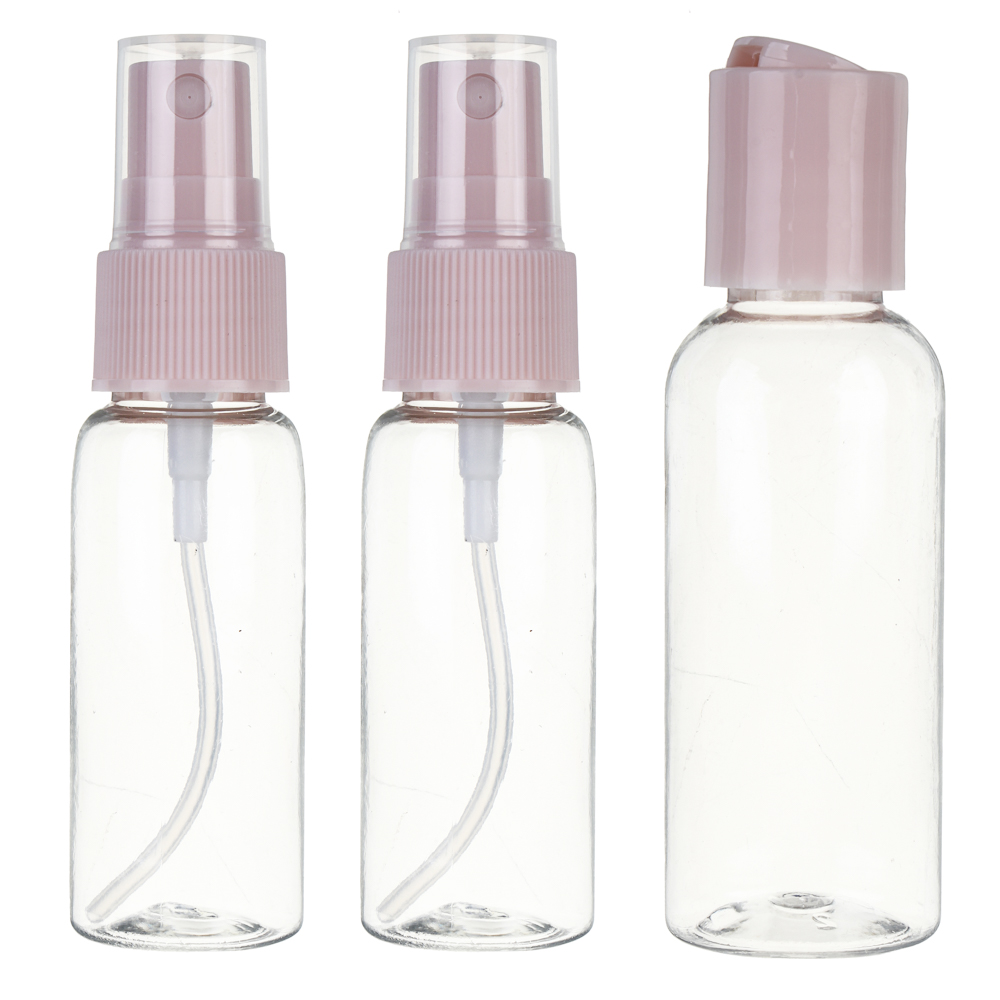 Набор для косметики дорожный 3 предмета (2 шт-50 мл, 1шт-30мл) тм ЮНИLOOK, пластик, 2 цвета - #3