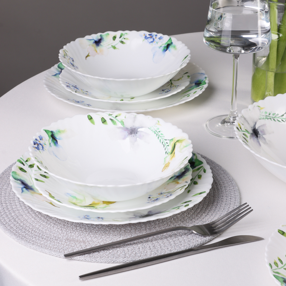 MILLIMI Шабер Набор столовой посуды 19 пр., опаловое стекло - #13