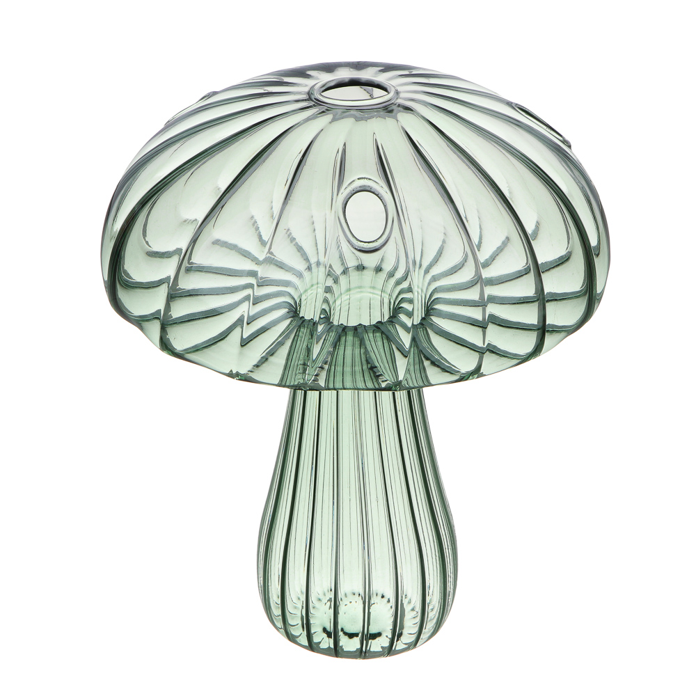 Ваза в форме гриба, 12,3x14,5см, стекло, цвет зеленый, арт.03-3 - #1