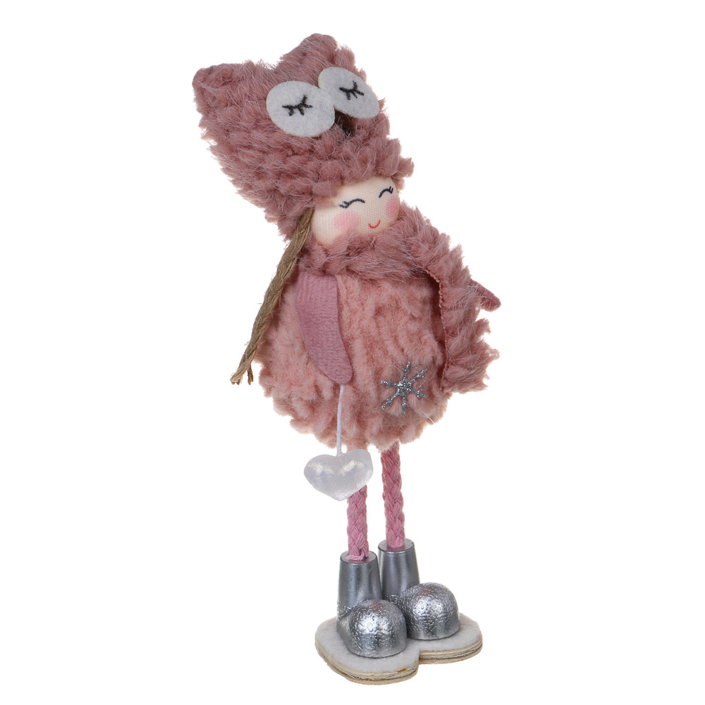 СНОУ БУМ Сувенир Девочка 5x5x15 см, полиэстер, коричневый, розовый, 2 вида - #2