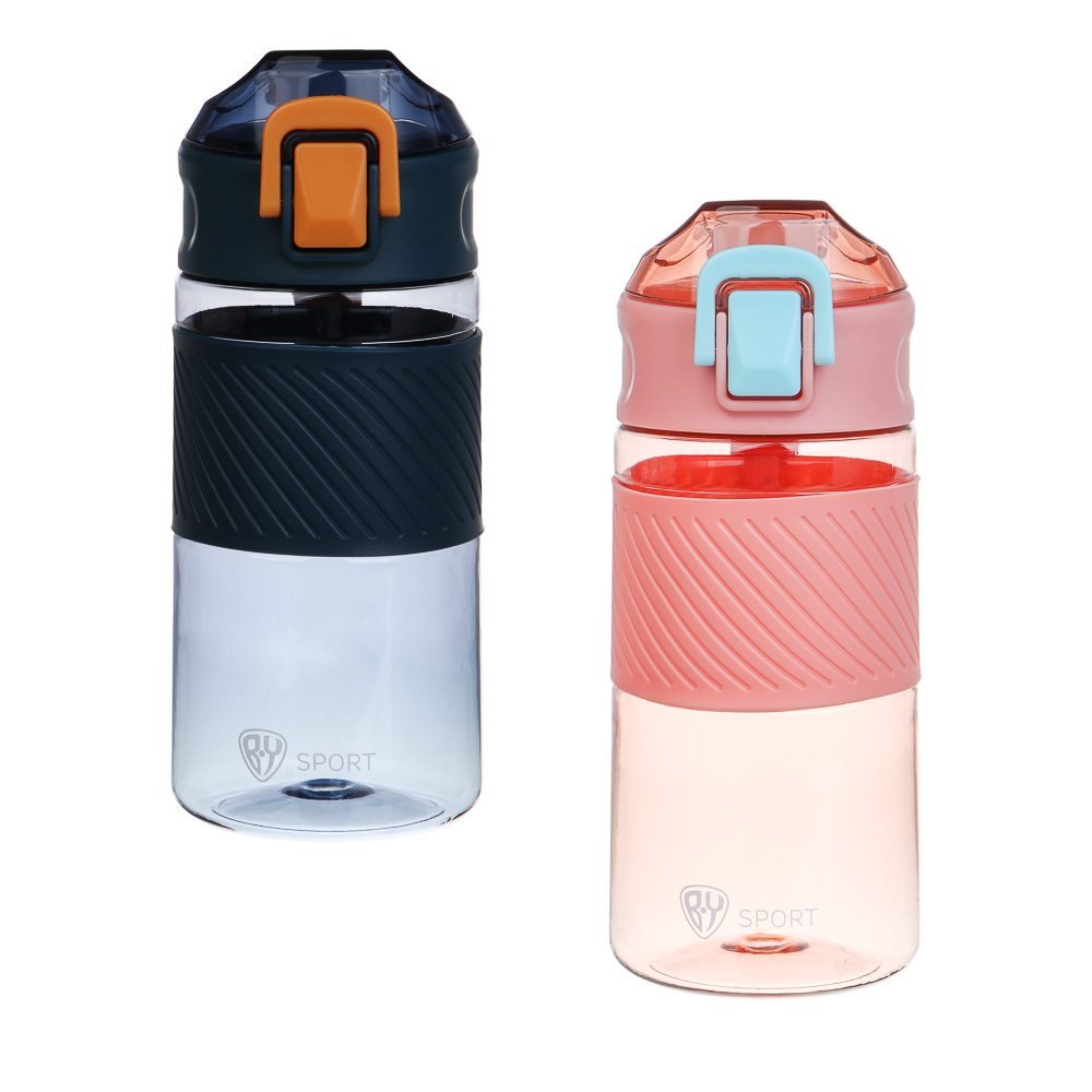 Бутылка спортивная для воды с силиконовым поильником тм BY SPORT, 500мл, 18,5x8,5см, 500мл, PC, 2 цв - #1
