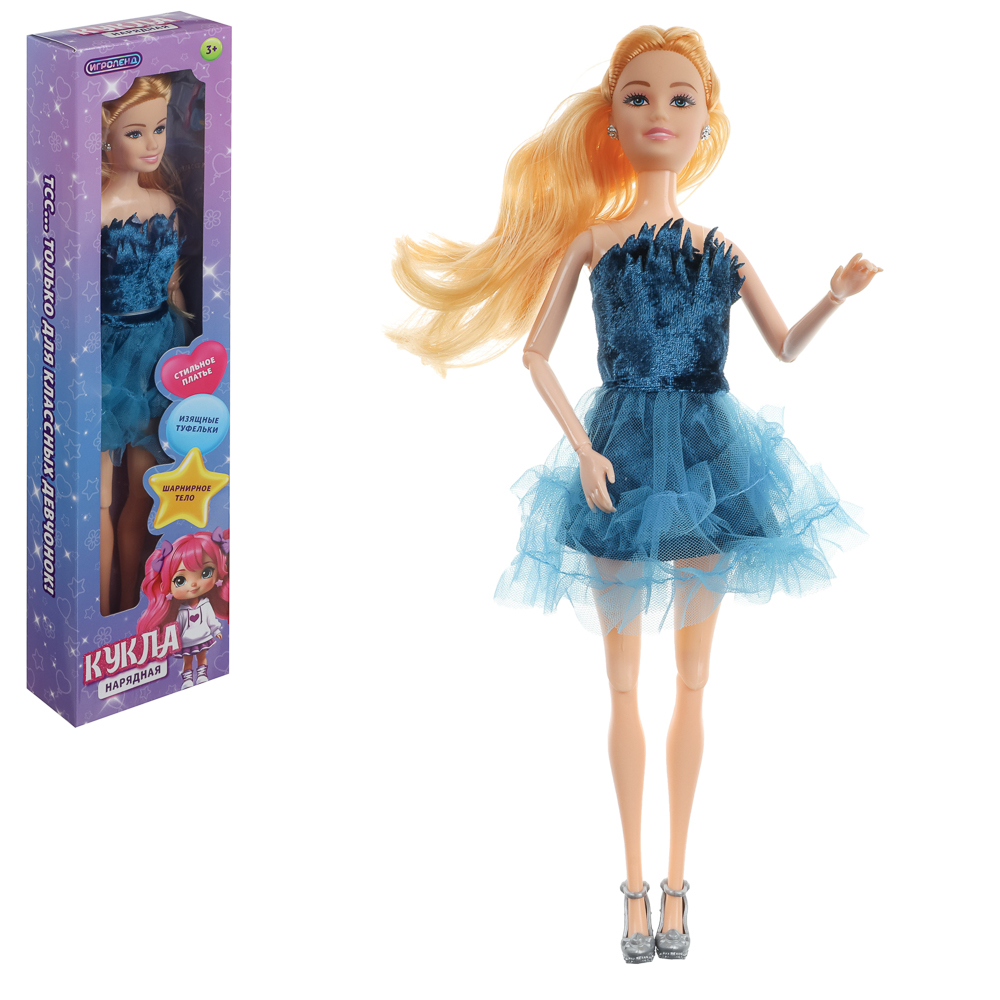 ИГРОЛЕНД Кукла нарядная шарнирная, 29 см, PP, PVC, полиэстер, 8х4х32 см, 4 дизайна - #24