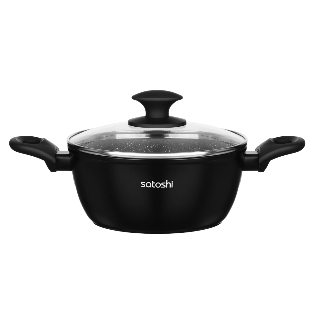 SATOSHI Стоун Наб.пос.10пр, ковш+крышка 1,3л, кастр.+крышки 2,3;3,8;5,7л, сковороды 24,28см, индукц. - #8